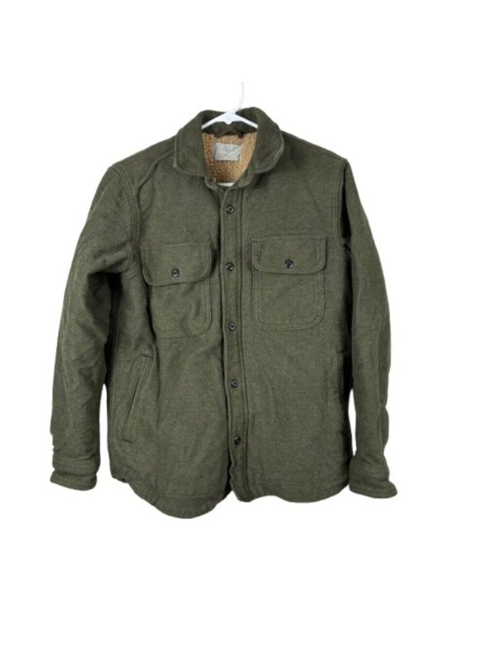 Everlane Men’s ReNew Fleece-Lined Heavyweight Overshirt Heathered Green Sz XS